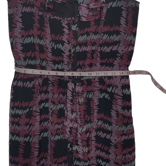 Banana Republic Factory Dress Sleeveless Button Front Tie Waist Lined Size 8 - Picture 13 of 14